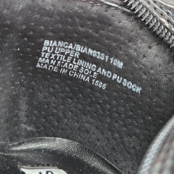 Steve Madden Platform Boots 10 Black Patent Y2k Chunky Block Heel Go Go Booties - Picture 8 of 11